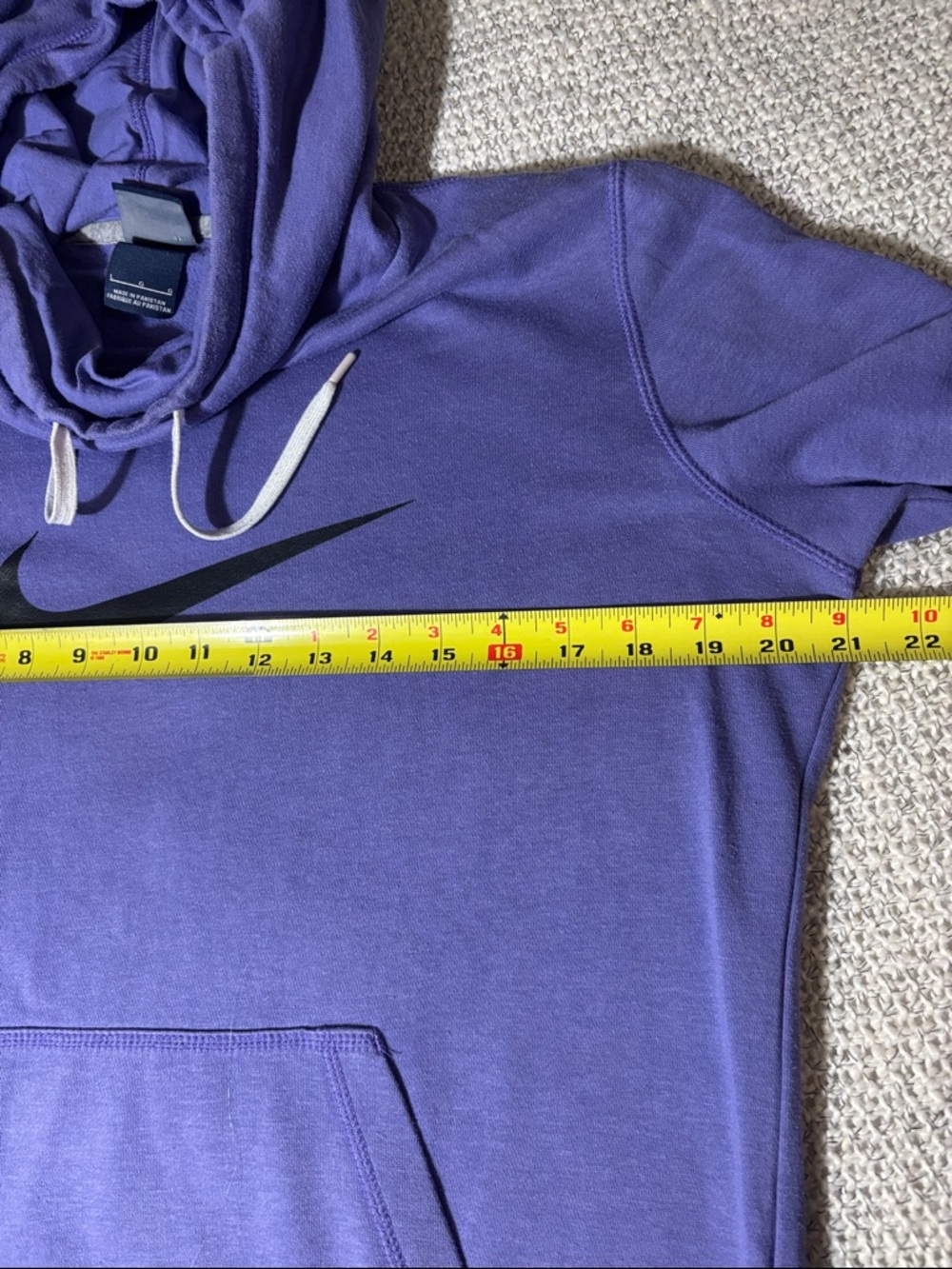 Nike Violet Purple Funnel Neck Pullover Hoodie Sweatshirt Black Swoosh - Picture 5 of 11